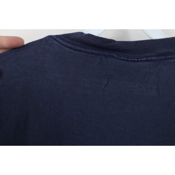 Vintage 90s Mens XL Faded Spell Out New England Patriots Football T-Shirt Blue - Picture 12 of 15